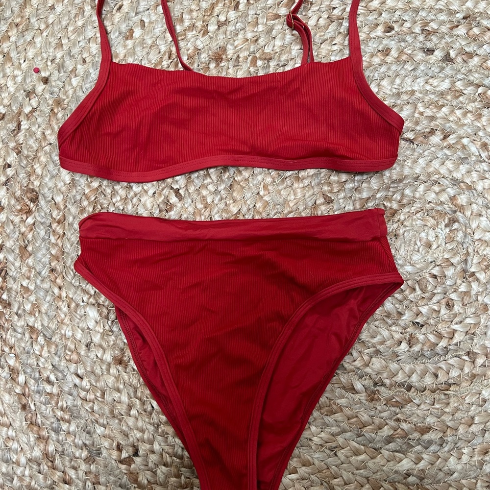 L*Space Gemma top + French bottoms red bikini
